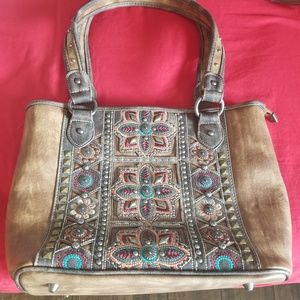 leather bag, rustic style